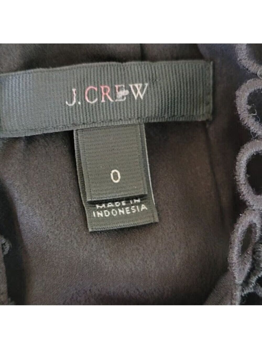 J. Crew Sleeveless Lace Blouse Lined Overhead Black Top Women's Size 0 - Picture 12 of 15